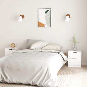 vidaXL Nočné stolíky 2 ks lesklé biele 40x40x50 cm drevotrieska
