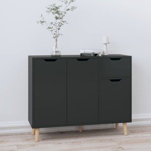 vidaXL Komoda lesklá čierna 90x30x72 cm drevotrieska