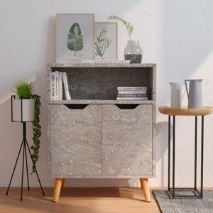 vidaXL Komoda betónová sivá 60x30x72 cm drevotrieska