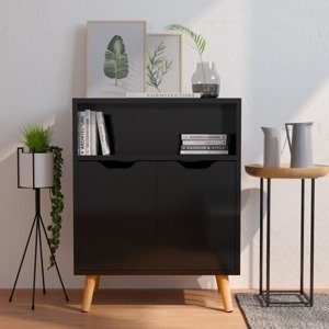 vidaXL Komoda lesklá čierna 60x30x72 cm drevotrieska