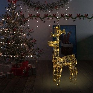 vidaXL Vianočná dekorácia so sobom 90 LED 60x16x100 cm akryl