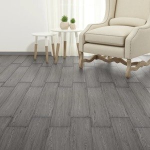vidaXL Samolepiace podlahové dosky z PVC 5,21 m² 2 mm tmavosivé