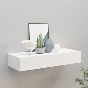 vidaXL Nástenná zásuvková polica biela 60x23,5x10 cm MDF