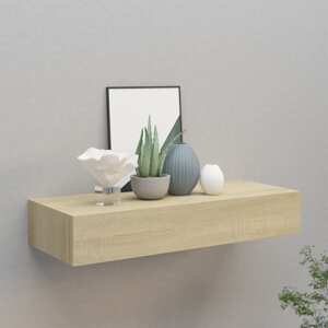 vidaXL Nástenná zásuvková polica dubová 60x23,5x10 cm MDF