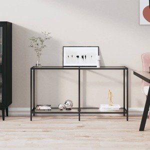 vidaXL Konzolový stolík priehľadný 140x35x75,5 cm tvrdené sklo
