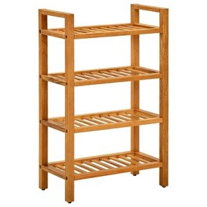 vidaXL Regál na topánky so 4 policami 50x27x80 cm dubový masív