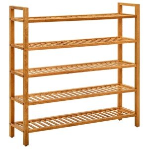 vidaXL Regál na topánky s 5 policami 100x27x100 cm dubový masív