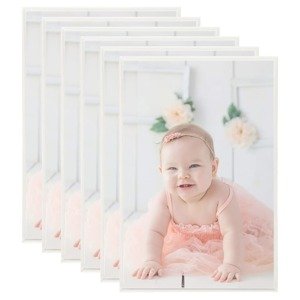 vidaXL Fotorámiky na stenu alebo stôl 5 ks strieborné 70x90 cm MDF