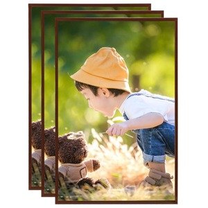 vidaXL Fotorámiky na stenu alebo stôl 3 ks bronzové 70x90 cm MDF