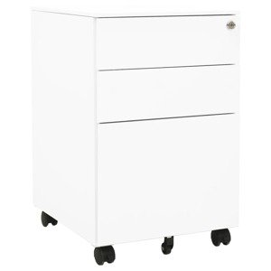vidaXL Mobilná kartotéka biela 39x45x60 cm oceľ