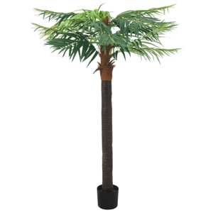 vidaXL Umelá palma Phoenix s kvetináčom 215 cm zelená
