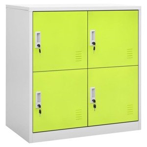 vidaXL Uzamykacia skriňa bledosivá a zelená 90x45x92,5 cm oceľová