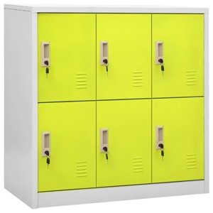 vidaXL Uzamykacia skriňa bledosivá a zelená 90x45x92,5 cm oceľová