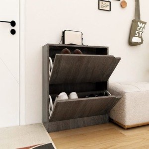 vidaXL Botník s 2 dvierkami sivý dub sonoma 59x24x74 cm drevotrieska