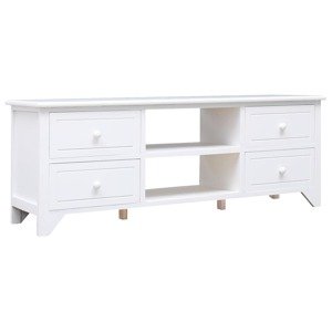 vidaXL TV skrinka biela 108x30x40 cm masívne drevo paulovnie