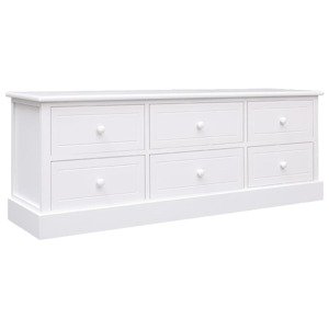 vidaXL TV skrinka biela 108x30x40 cm masívne drevo paulovnie