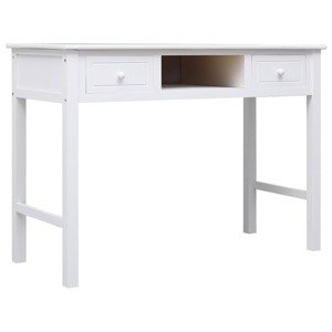 vidaXL Stôl biely 108x45x76 cm masívne drevo paulovnia
