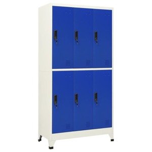 vidaXL Uzamykacia skriňa sivá a modrá 90x45x180 cm oceľová