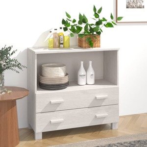vidaXL Komoda HAMAR, biela 85x35x80 cm, borovicový masív