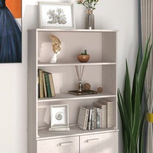 vidaXL Nadstavec na komodu HAMAR, biely 85x35x100 cm, borovica