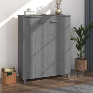 vidaXL Skrinka na topánky HAMAR, tmavosivá 85x40x108 cm, borovica