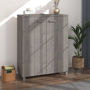 vidaXL Skrinka na topánky HAMAR, svetlosivá 85x40x108 cm, borovica
