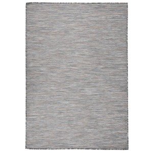 vidaXL Vonkajší koberec s plochým tkaním 160x230 cm hnedý a modrý