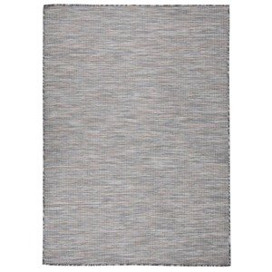 vidaXL Vonkajší koberec s plochým tkaním 200x280 cm hnedý a modrý