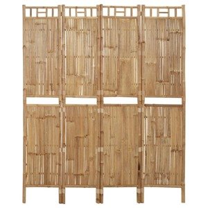 vidaXL Paraván so 4 panelmi bambus 160x180 cm