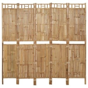 vidaXL Paraván s 5 panelmi bambus 200x180 cm