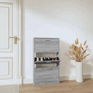 vidaXL Botník Sivý dub sonoma 59x17x108 cm spracované drevo