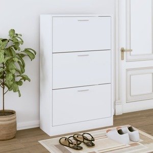 vidaXL Botník biely 63x24x103 cm spracované drevo