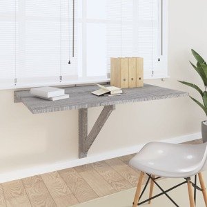 vidaXL Skladací nástenný stôl sivá sonoma 100x60x56cm spracované drevo
