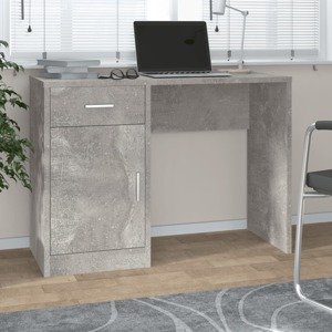 vidaXL Stolík so zásuvkou a skrinkou sivý 100x40x73 cm spracov. drevo