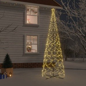 vidaXL Vianočný stromček kužeľ teplý biely 1400 LED 160x500 cm