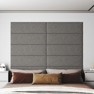 vidaXL Nástenné panely 12 ks bledosivé 90x30 cm látka 3,24 m²