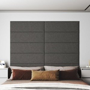 vidaXL Nástenné panely 12 ks tmavosivé 90x30 cm látka 3,24 m²