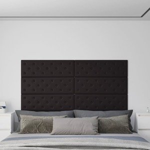 vidaXL Nástenné panely 12 ks čierne 90x30 cm umelá koža 3,24 m²