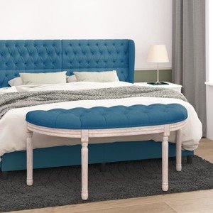 vidaXL Lavička modrá 110,5x45x49 cm zamat
