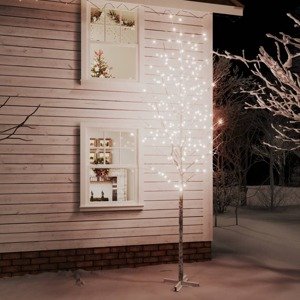 vidaXL LED strom s dizajnom bielej brezy 672 teplých bielych LED 400cm