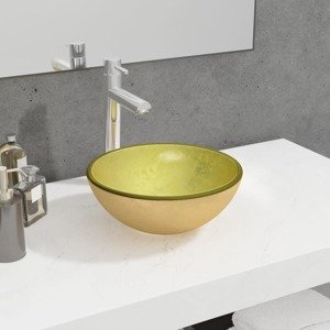 vidaXL Umývadlo z tvrdeného skla 30x12 cm zlaté