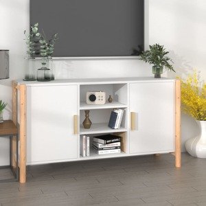 vidaXL Komoda biela 107x38x60 cm spracované drevo
