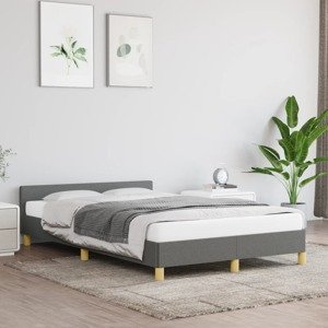 vidaXL Posteľný rám s čelom tmavosivý 120x200 cm látka