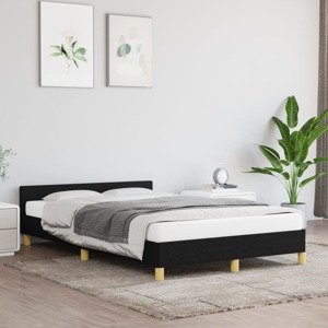 vidaXL Posteľný rám s čelom čierny 120x200 cm látka