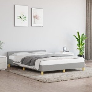vidaXL Posteľný rám s čelom bledosivý 140x190 cm látka