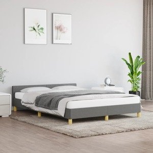 vidaXL Posteľný rám s čelom tmavosivý 140x190 cm látka