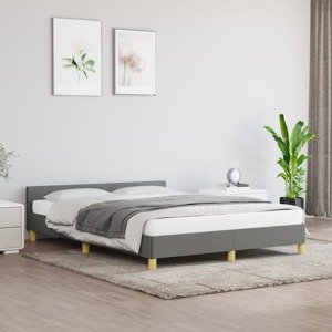 vidaXL Posteľný rám s čelom tmavosivý 140x200 cm látka