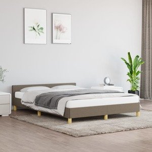 vidaXL Posteľný rám s čelom sivohnedý 140x200 cm látka