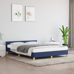 vidaXL Posteľný rám s čelom modrý 140x200 cm látka