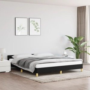 vidaXL Posteľný rám s čelom čierny 160x200 cm látka